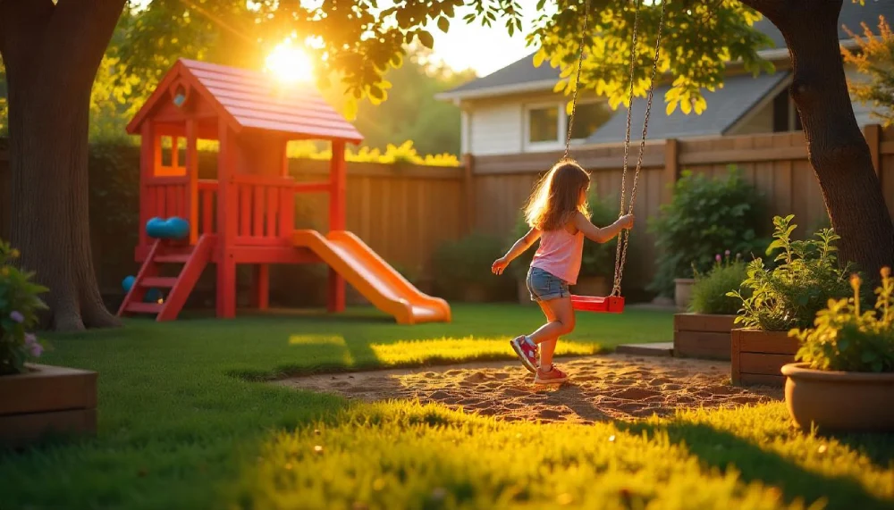 A bright and modern living room showcasing a Stylish Kid-Friendly Home Design with cozy furniture, playful decor, and safe elements perfect for families.