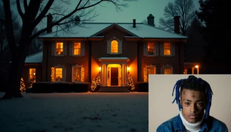 Aerial view of the Xxxtentacion House in Florida, showcasing its modern architecture, private driveway, and peaceful surroundings that reflect the rapper’s legacy.