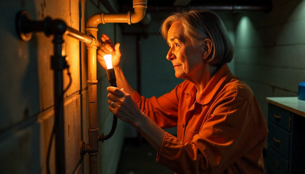 A Licensed Plumber inspecting residential piping with tools in hand, showcasing professional service and plumbing expertise.