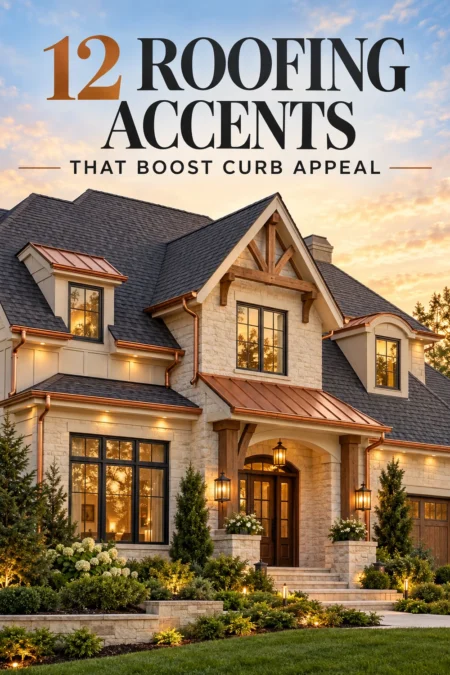 Roofing Accents and Accessories: 12 Ideas to Upgrade Your Home’s Exterior Modern home with dormers, copper roof accents, gutters and decorative roofing details