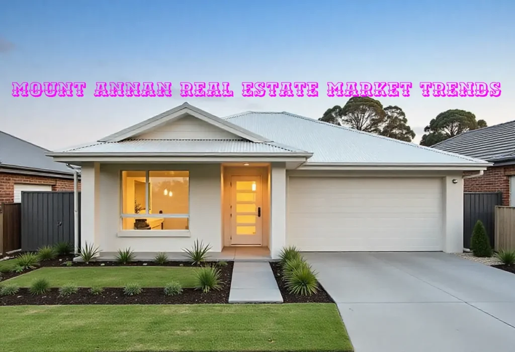 A modern suburban neighborhood with houses and greenery, representing mount annan real estate market trends and property insights for buyers and investors.