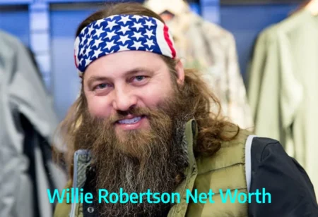 Willie Robertson Net Worth highlighted with Duck Dynasty star posing confidently, symbolizing his wealth, business success, and television fame.