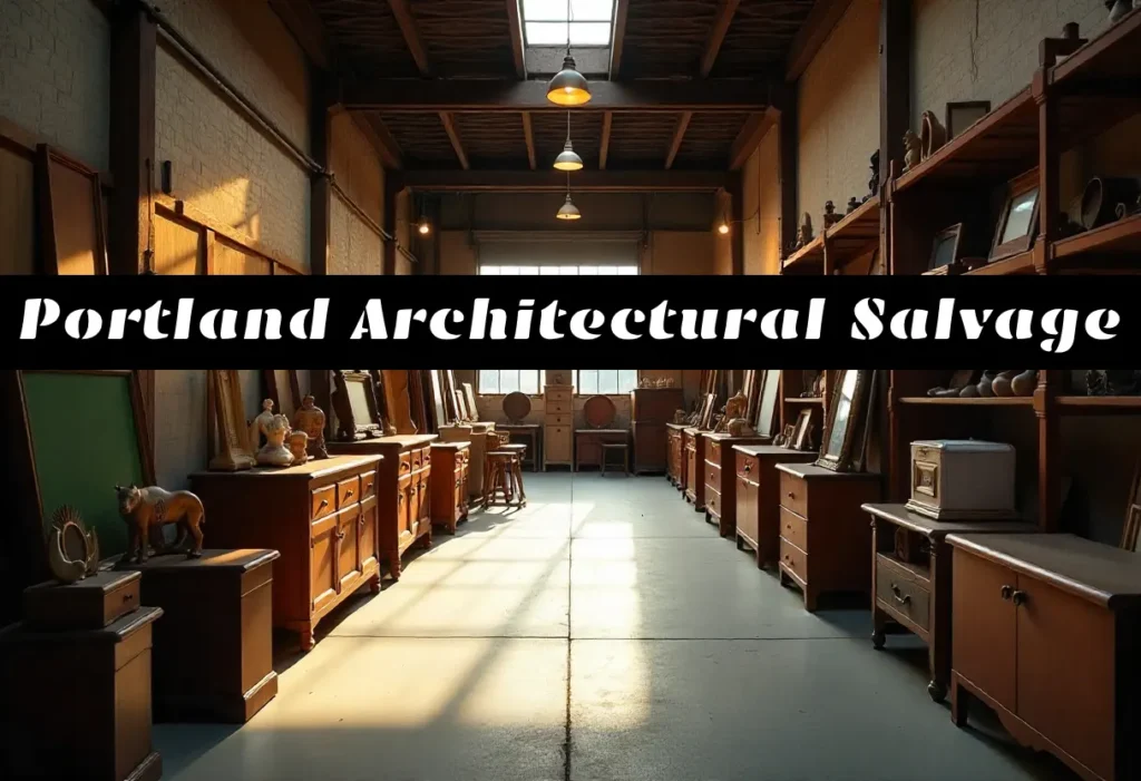 Portland Architectural Salvage: Your Guide to Hidden Treasures Vintage reclaimed wood doors and antique fixtures displayed at Portland Architectural Salvage showroom.
