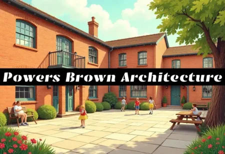 Exterior view of a modern commercial building showcasing the sleek and innovative design style of Powers Brown Architecture.