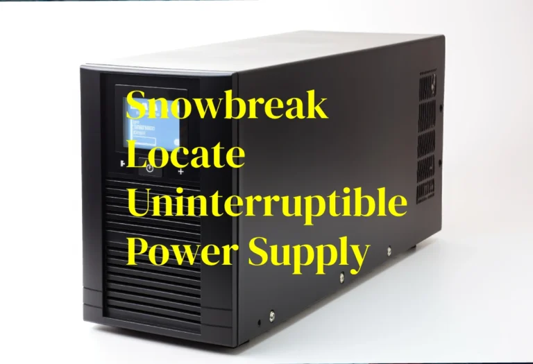 Illustration of a winter storm scene showing a technician using tools to Snowbreak Locate Uninterruptible Power Supply equipment for backup power safety.