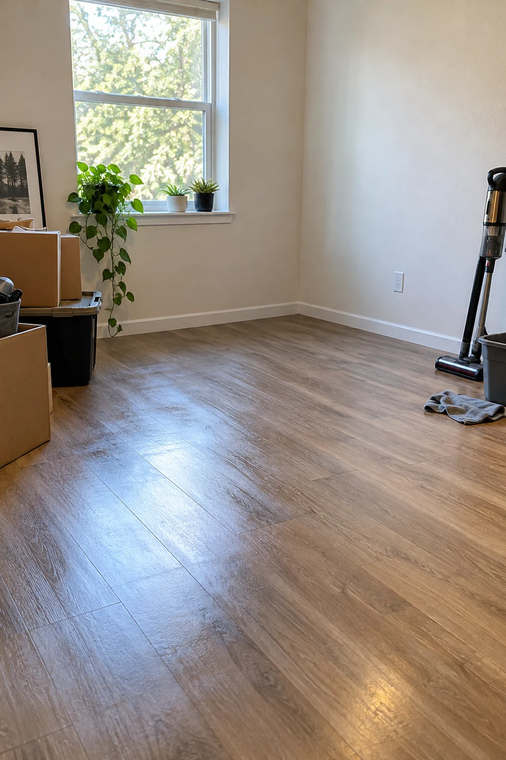 Clearing and cleaning the floor before assembling a budget gaming setup