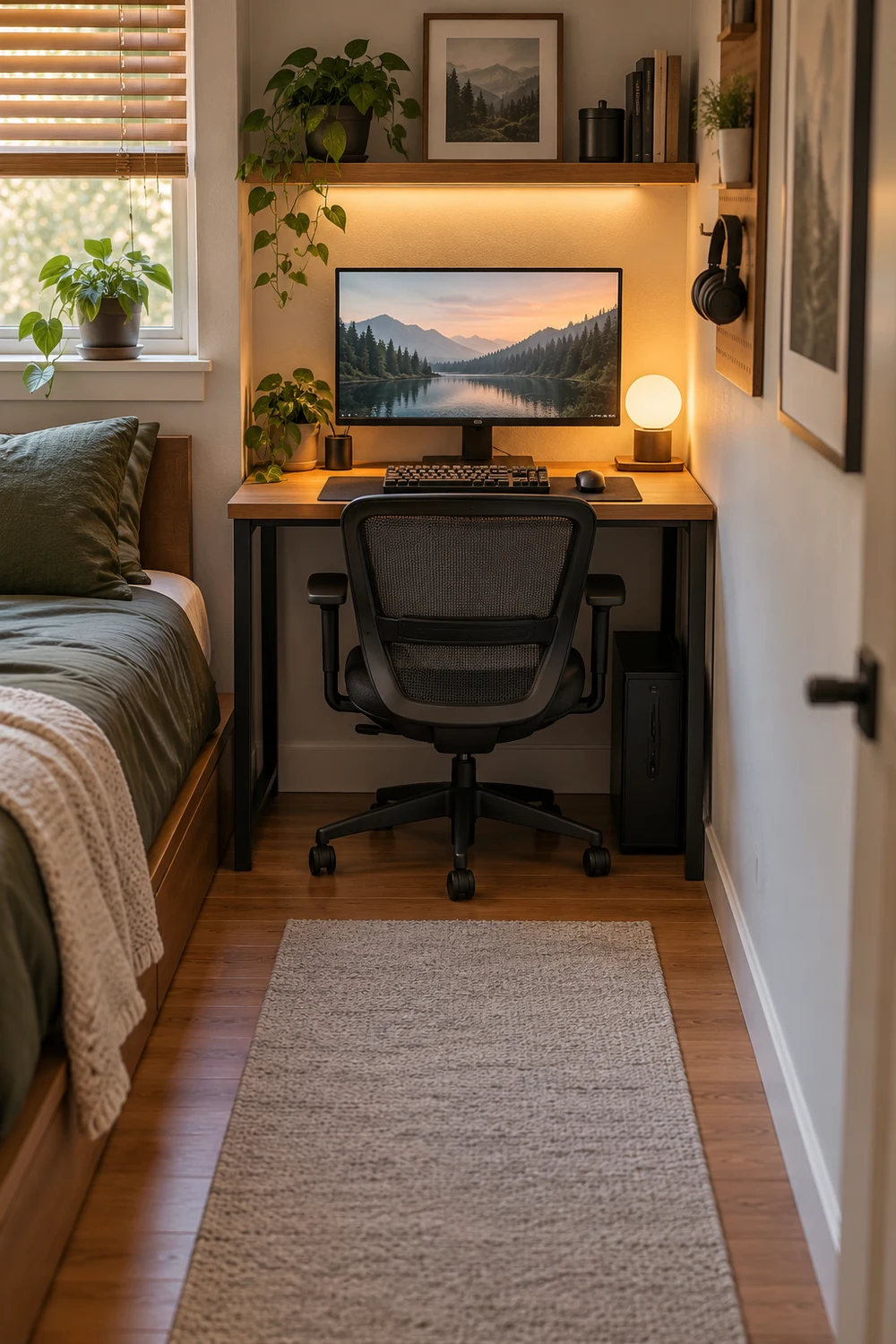 Swap the Bulky Chair for a Compact Ergonomic One Slim ergonomic mesh chair tucked under a compact gaming desk