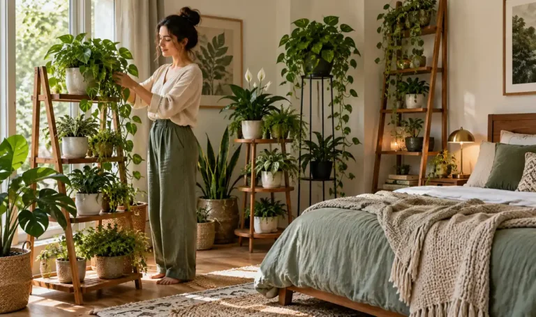 18 Bedroom Plant-Stand Ideas for Stylish Vertical Displays