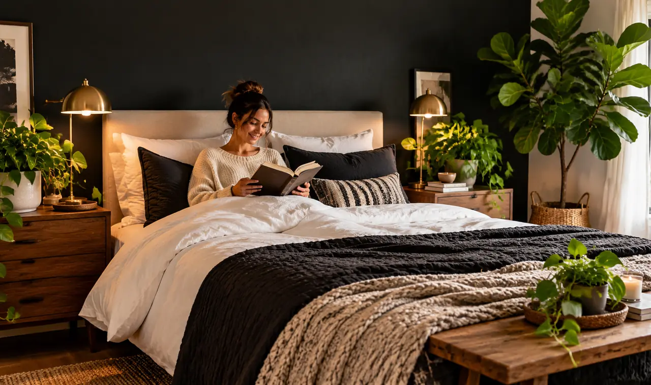 15 Black Bedroom Ideas With Plants for a Bold Modern Look