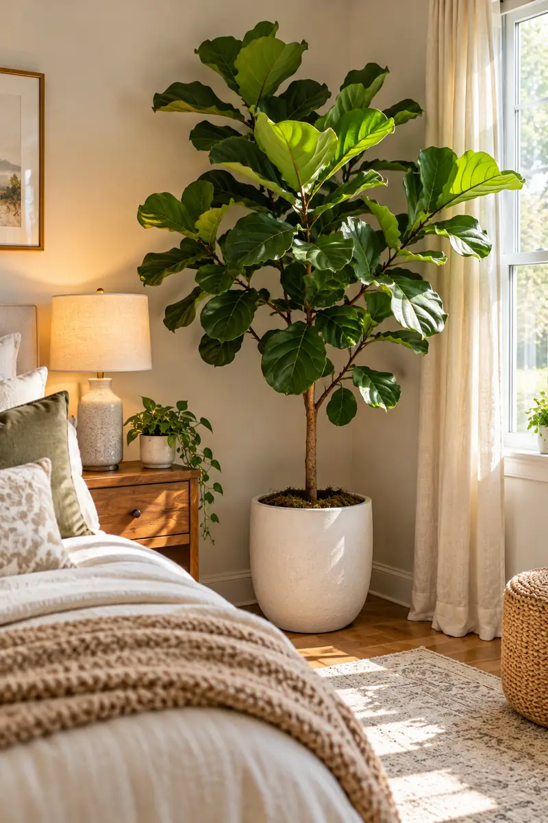 Bedroom Corner Fiddle-Leaf Fig Fiddle-leaf fig owning a bedroom corner