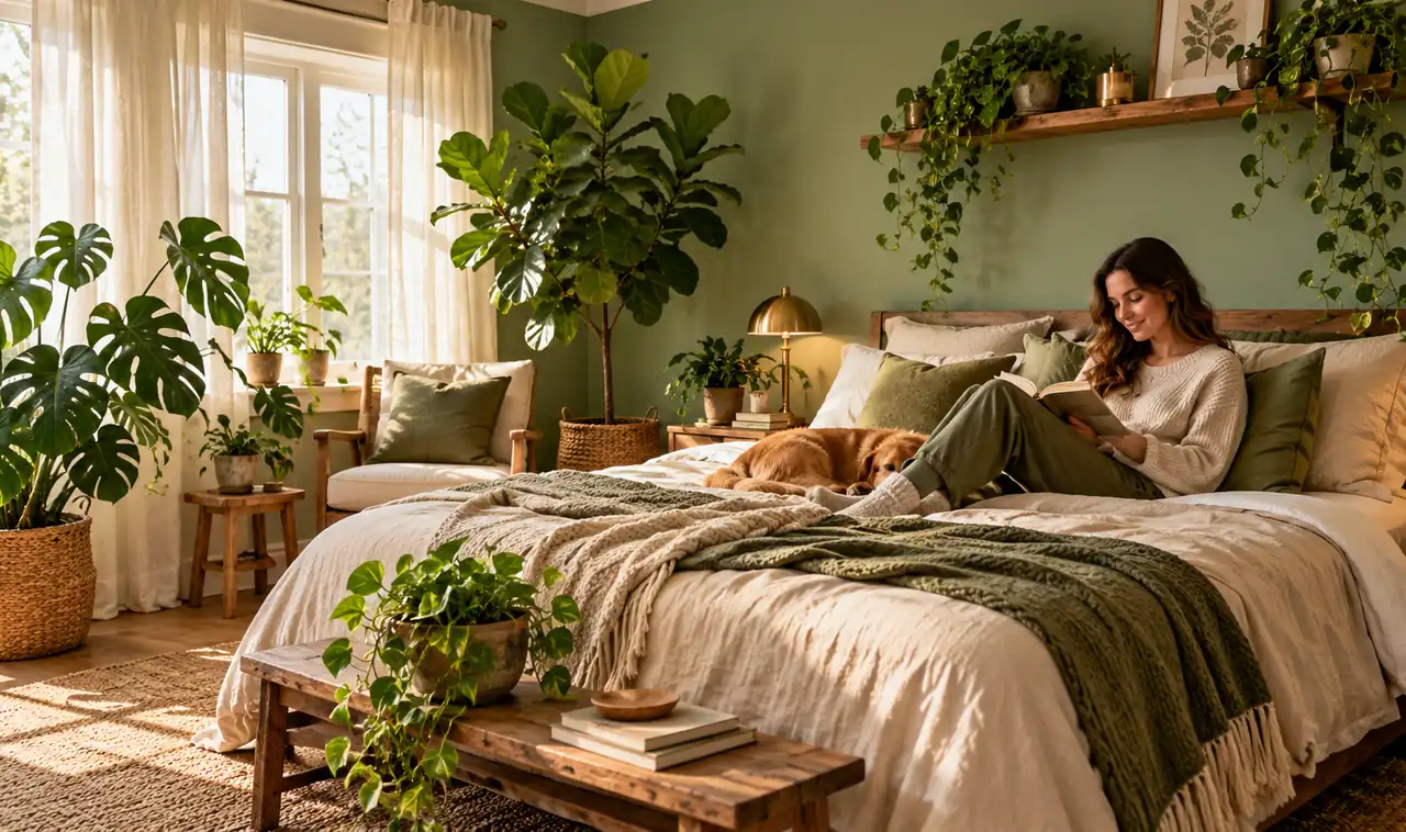21 Cozy Green Bedroom Ideas for a Calming Natural Look
