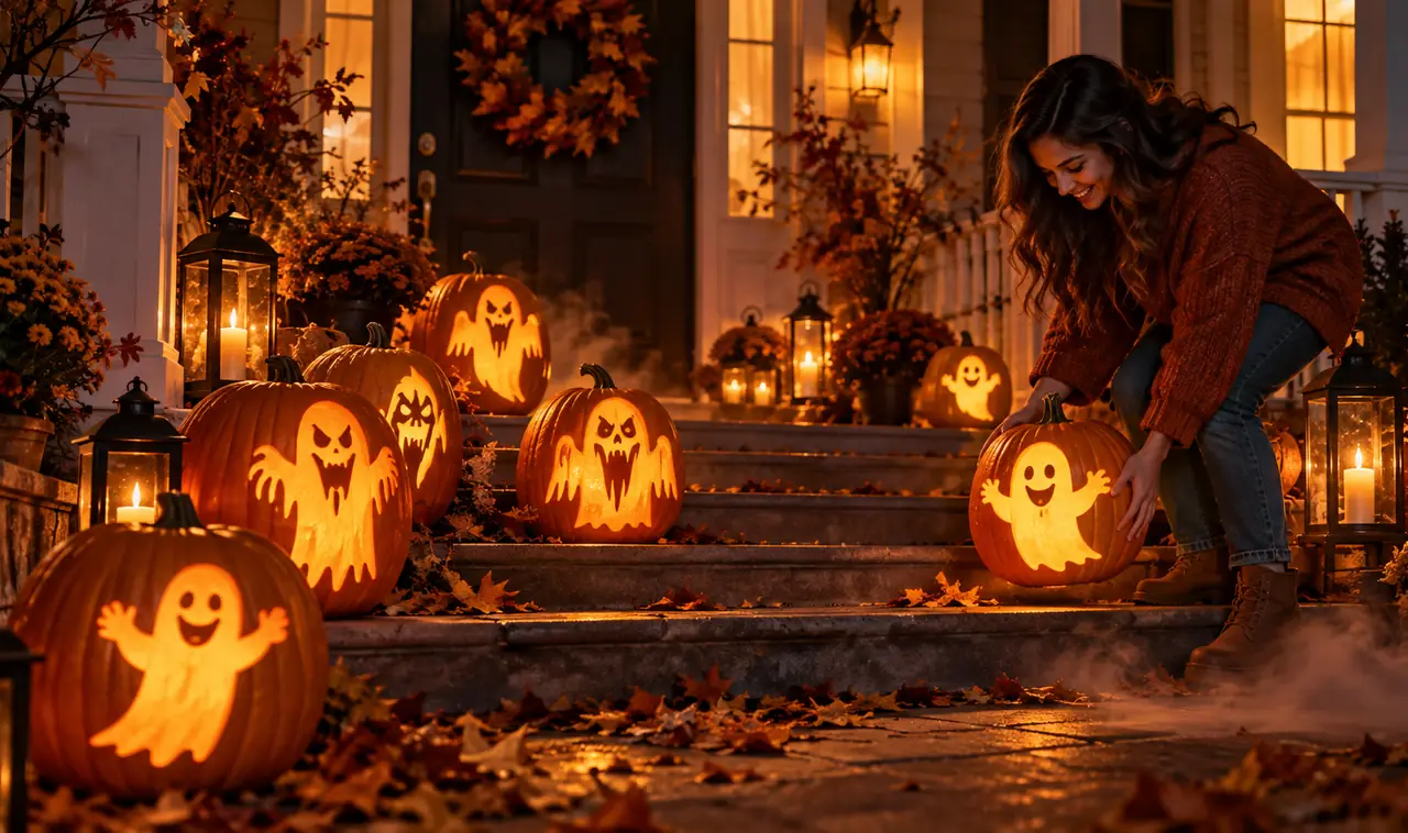 17 Ghost Pumpkin-Carving Ideas From Friendly to Frightening