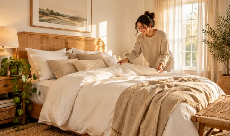 20 Neutral Bedroom Ideas With Greenery and Natural Textures