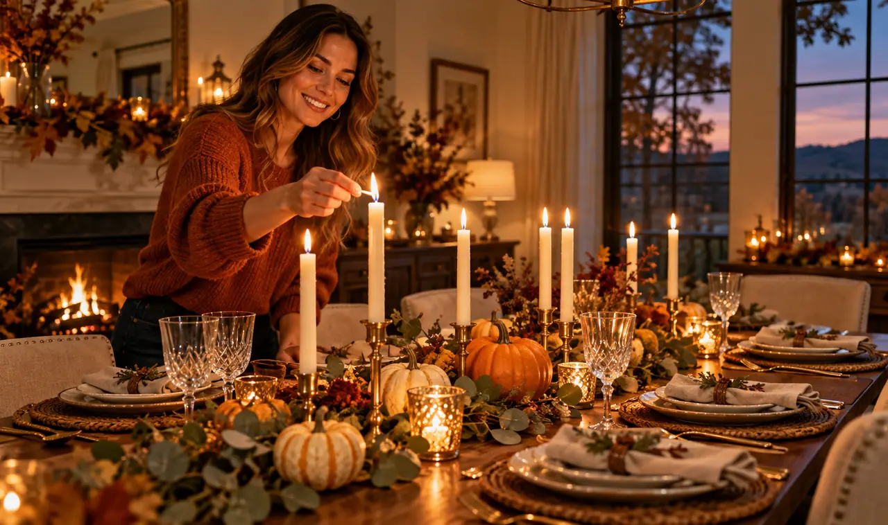 20 Thanksgiving Candle Décor Ideas for a Warm Evening Glow
