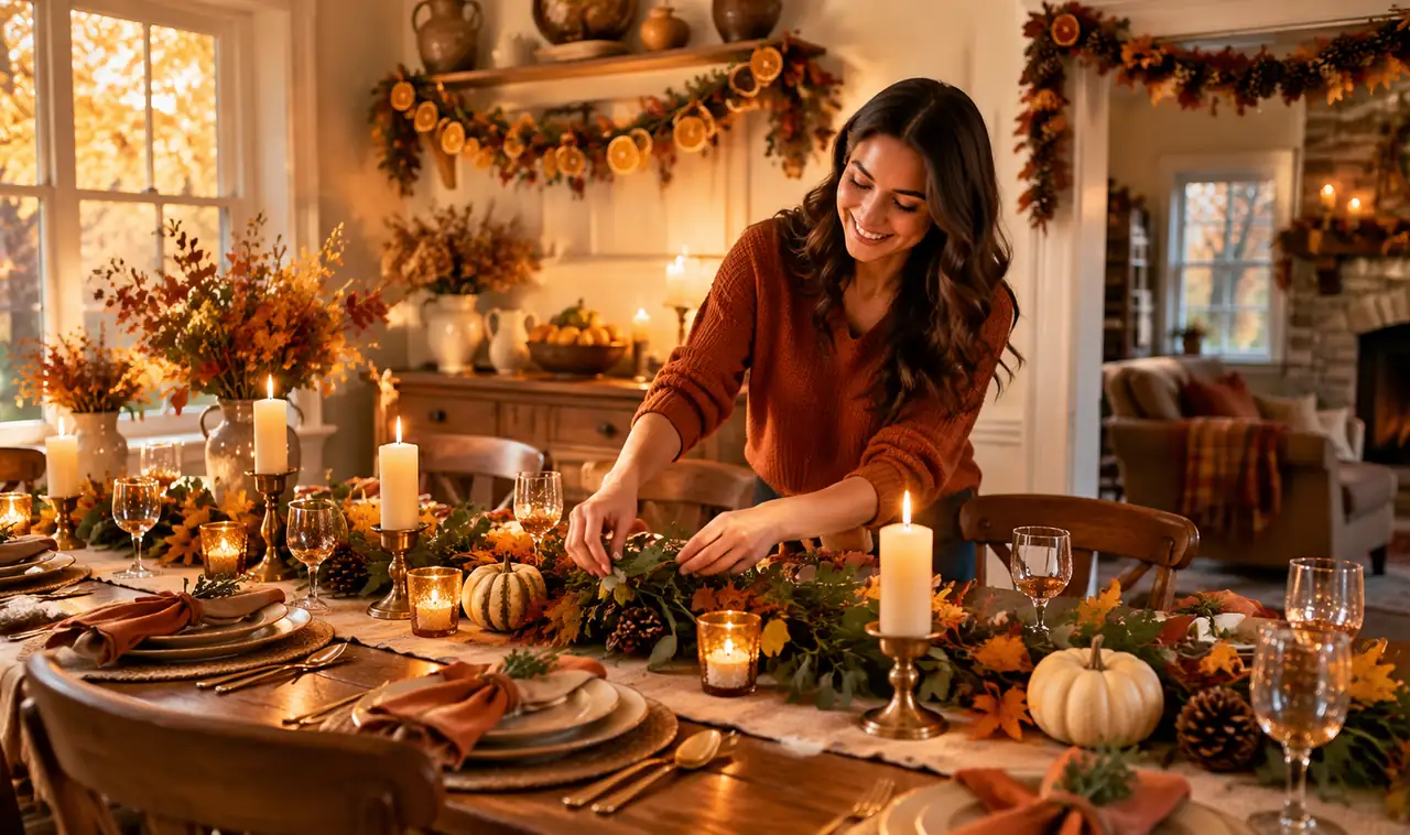 15 Thanksgiving Garland Ideas for Tables, Shelves and Doorways