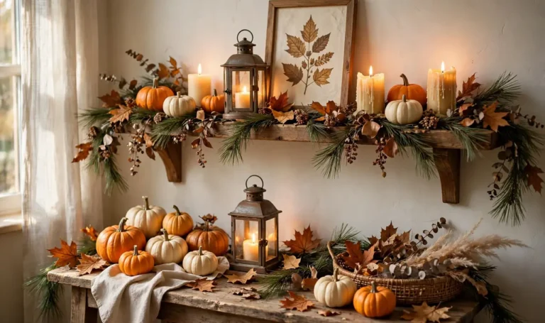 21 Thanksgiving Vignette Ideas for Shelves and Side Tables