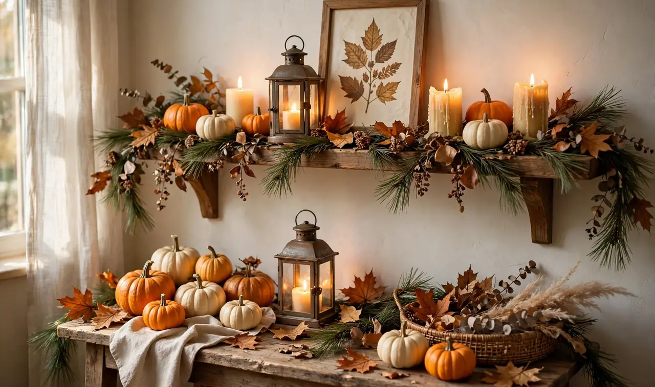 21 Thanksgiving Vignette Ideas for Shelves and Side Tables