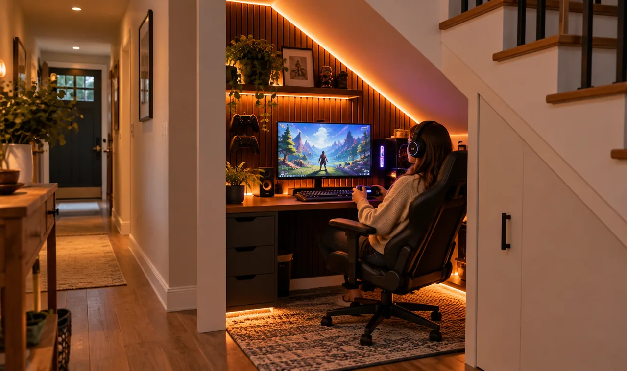 17 Under-Stairs Gaming Nook Ideas That Use Wasted Space